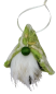 Preview: Hänge-Tonttu aus Tannenzapfen mit grün-weißer Filzmütze und weißem Bart
