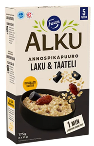 Fazer Alku annospikapuuro Laku & taateli Instant Haferflocken Lakritz & Datteln