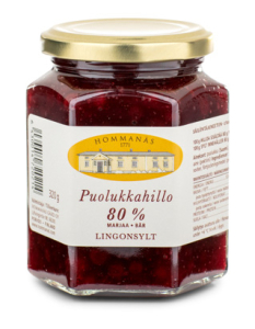 Hommanäs 1771 Puolukkahillo 80 % MARJAA Preiselbeer-Konfitüre mit 80% Beeren