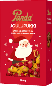 Panda Joulupukki Weihnachtsmann Pralinen mit Schokoladentrüffel- und Orangen-Toffee-Füllung