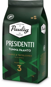 Paulig Presidentti Tumma Paahto Kaffee dunkle Röstung, ganze Bohnen