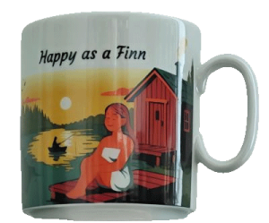 Kaffeebecher Happy as a Finn - Frau