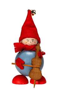 Silas Tonttukylä Tonttu Kirsti mit Cello und Filzmütze