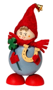 Silas Tonttukylä Tonttu Onneli Glücksbringer mit Hufeisen + Kleeblatt