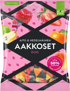 Malaco Aito & Hedelmä Aakkoset Duo Fruchtgummi-Lakritz-Buchstaben