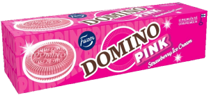 Fazer Domino Pink täytekeksi Doppelkeks mit Erdbeer-Füllung