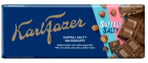 Karl Fazer Salty Suffeli Milchschokolade mit salzigem Puffreis
