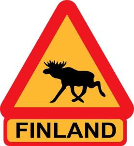 Aufkleber Elchwarnschild