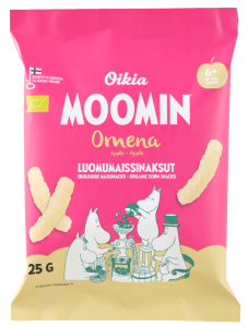 Oikia Moomin Omena Luomumaissinaksut Maisflips mit Apfel