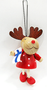 Rentier Suomi-Fan Friida, hängend mit Finnlandflagge