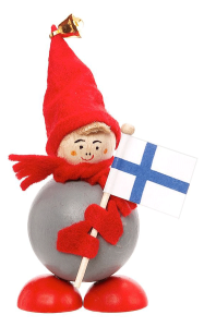 Tonttu Nikke mit Finnlandfahne