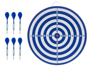 Atom Tikkataulu & tikat Dartset mit Scheibe und Pfeilen