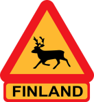 Aufkleber Rentierwarnschild Finland