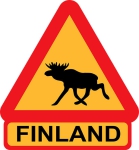 Aufkleber Elchwarnschild