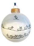 Porotokka Joulupallo Christbaumkugel Rentiere aus Porzellan, weiß
