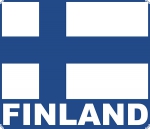 Aufkleber Finnlandfahne mit Schriftzug 