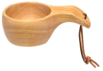 Kuksa mit breitem Griff und Lederband