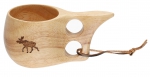 Kuksa mit Elchprägung und Lederband